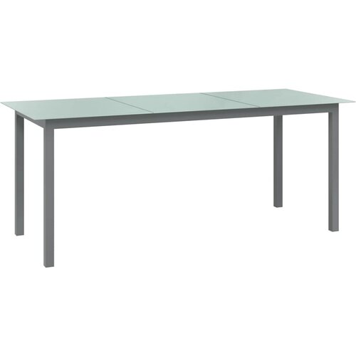 The Living Store Vrtna miza svetlo siva 190x90x74 cm aluminij in steklo - Vrtna Miza, (21471464) Slike