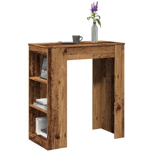 VidaXL barski stol s držačima boja staro drvo 95x47x103,5 cm drveni Slike