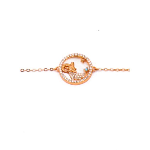 Fenzy zapestnica z obeskom, oven, rose gold Slike