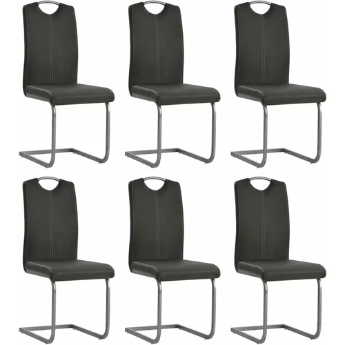  Konzolne blagovaonske stolice od umjetne kože 6 kom sive