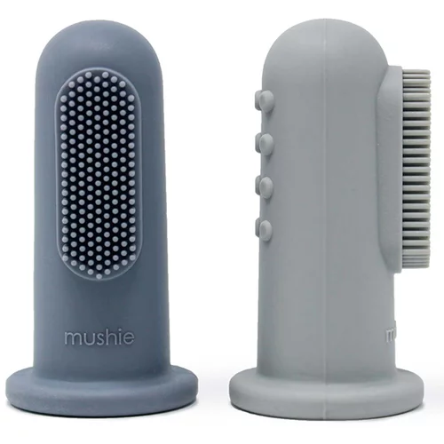 Mushie Finger Toothbrush otroška zobna ščetka za na prst Tradewinds/Stone 2 kos
