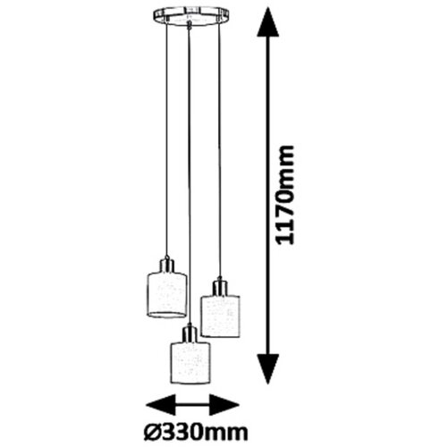 Rabalux natina, visilica, E14 3X MAX25W, braon/hrom Slike