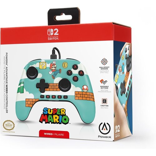  PowerA Super Mario žični kontrole za Nintendo Switch 2 Slike