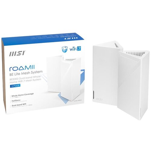 MSI Roamii BE Lite Mesh System 2-pack Dual-band (2.4 GHz /5 GHz) Wi-Fi 7 (802.11be) White 3 Internal Cijene