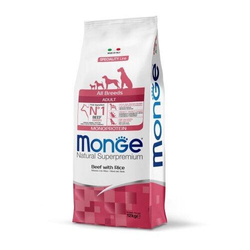 Monge All Breeds Adult Monoprotein govedina in riž 12 kg Cene