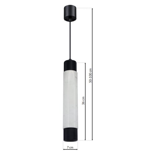  Luster na sajli MARBLE, beli/crni 1xGU10/8W/230V Slike