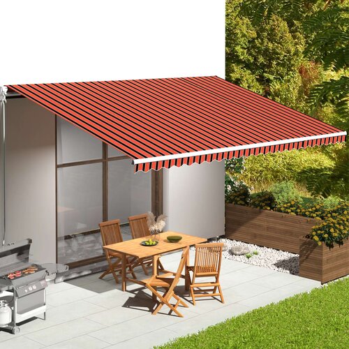 VidaXL Nadomestno blago za tendo oranžno in rjavo 6x3,5 m Slike