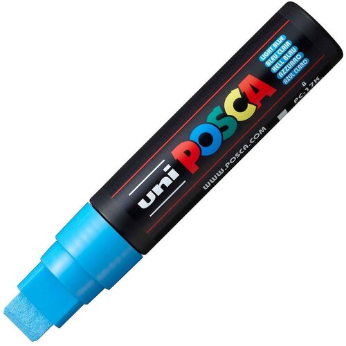 POSCA Uni flomaster; konica 15 mm ploščata; svetlo moder, (22005585) Cene