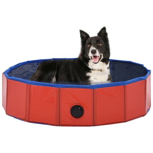 vidaXL Sklopivi bazen za pse crveni 80 x 20 cm PVC Cijene