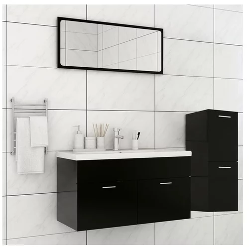  Komplet kopalniškega pohištva črne barve iverna plošča