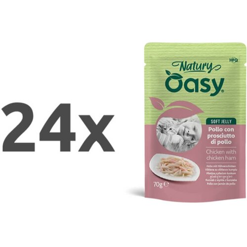 Oasy Cat Natury Adult fileji v želeju, vrečka - pi&scaron;čanec in &scaron;unka - 70 g 24 x 70 g Cene