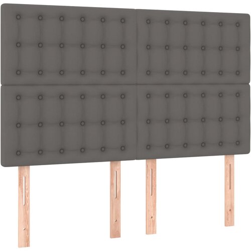 Maison Chic Posteljno vzglavje - Vzglavna omarica 4 kosa sivi 72x5x78/88 cm umetno usnje, (22077079) Slike