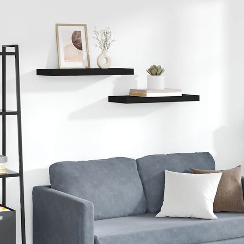  Plutajuće zidne police 2 kom crne 60 x 23,5 x 3,8 cm MDF Cijene