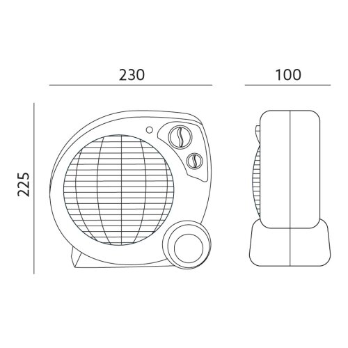  Ventilator sa grejnim telom ZEFIR 1000/2000W/230V beo Slike