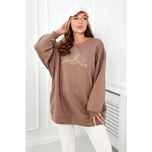 Kesi Insulated sweatshirt with Ciao Bella mocca inscription Slike