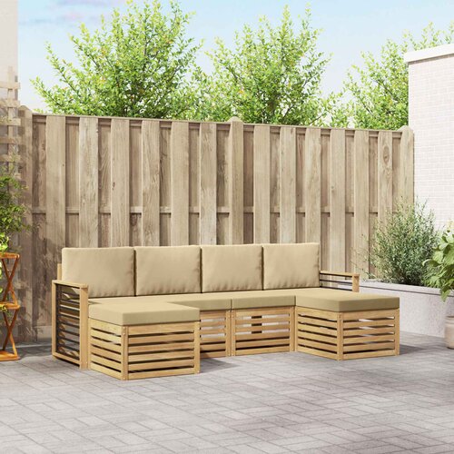  Setovi sofa s jastukom 6 pcs Bijela i bež Poliester Cene