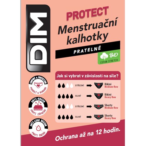 DIM MENSTRUAL LACE BOXER - Menstrual panties with lace - black Slike