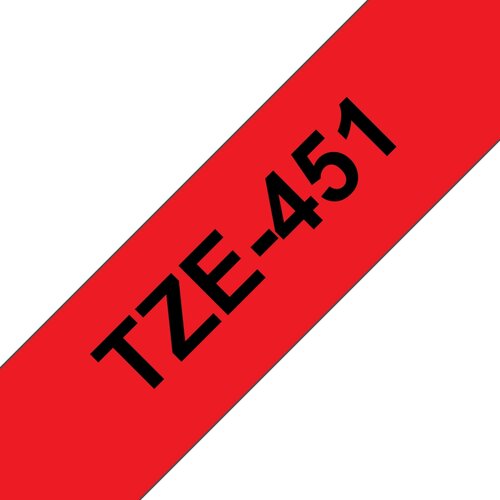 Brother Tze-451 združljiv laminirani trak - 24 mm X 8 metrov črno/rdeč, (21405227) Cene