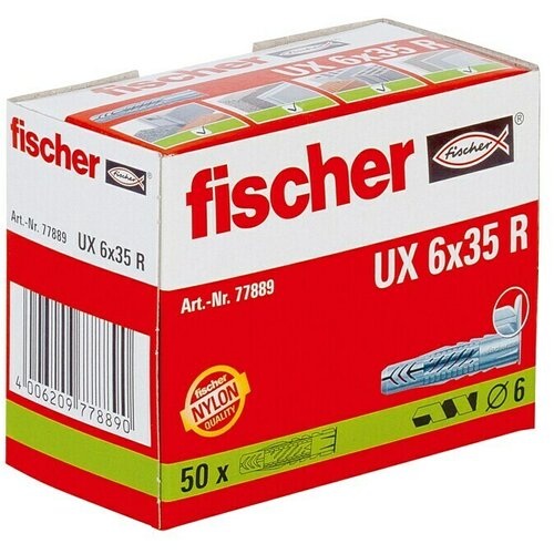 Fischer Univerzalne tiple (Promjer tiple: 6 mm, Duljina tiple: 35 mm, 1 Kom., S rubom) Slike