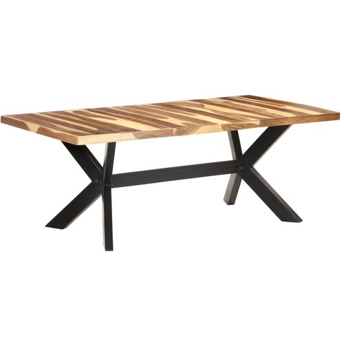  Blagovaonski stol 200 x 100 x 75 cm od masivnog drva s premazom Cijene