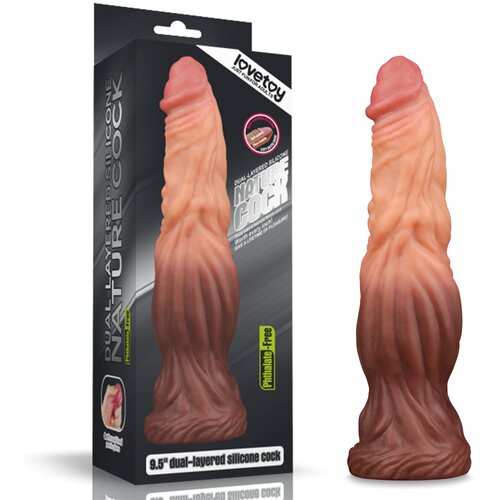 Lovetoy Dual Layered Platinum Silicone Nature Cock 9.5" Cene