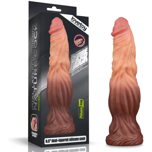Lovetoy Dual Layered Platinum Silicone Nature Cock 9.5"