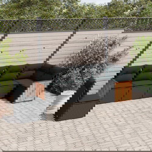 VidaXL 6-dijelni set vrtnih sofa s jastucima crni od poliratana Slike