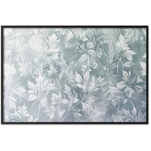  Plakat - Worn Floral Patterns in Muted Turquoises 30x21 Crni okvir Slike