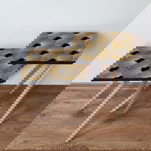 Hanah home 2Shp266 - gold goldblack nesting table (2 pieces) Cene