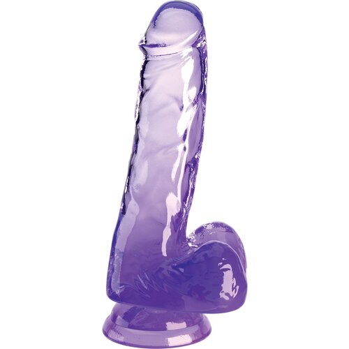 Pipedream King Cock Clear Cock with Balls 6&amp;quot; Purple Slike