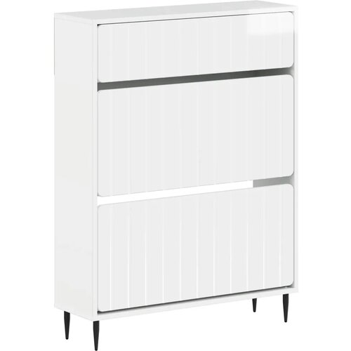  Ormar za cipele ZWOLLE 78 x 24 x 103 cm Konstruirano drvo - Bijela visokog sjaja Slike