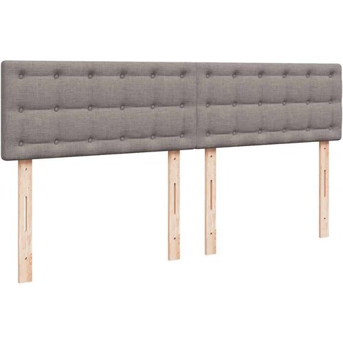 VidaXL Otomanski krevet s madracem smeđesivi 200x200 cm tkanine Slike