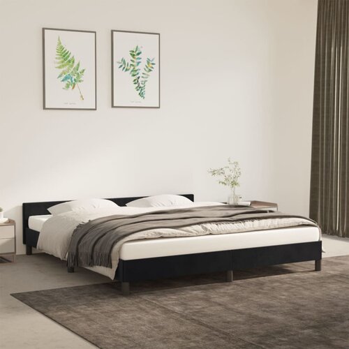 VidaXL Posteljni okvir z vzglavjem črn 160x200 cm žamet Slike
