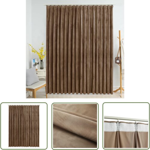  The Living Store Zatemnitvena zavesa z obešali žametna bež 290x245 cm - Zavesa, (21744286) Cene
