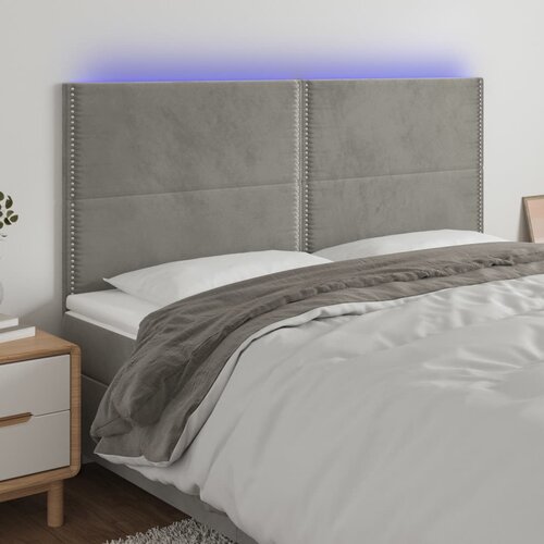  LED uzglavlje svjetlosivo 200x5x118/128 cm bar&scaron;unasto Cijene