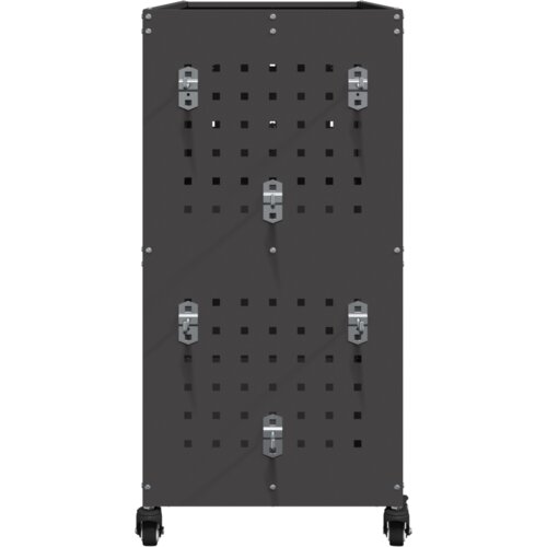  Količar za alate s policom s kotačem s pohranom Crna 75 x 35 x 73 cm Metal Slike