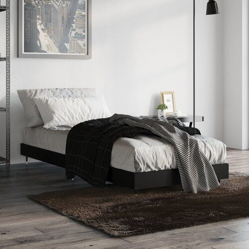  Okvir za krevet crni 75 x 190 cm od konstruiranog drva Slike