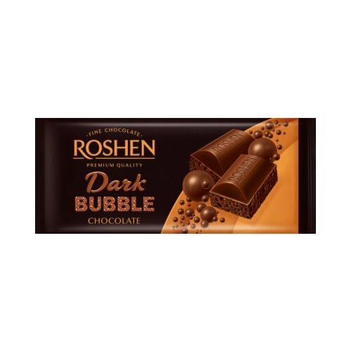 Roshen čokolada crna vazdušasta 80G Slike