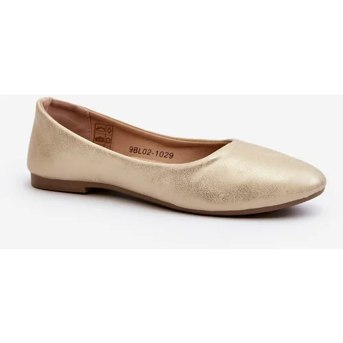 Kesi Leather Classic Ballerina Pumps Gold Stacee