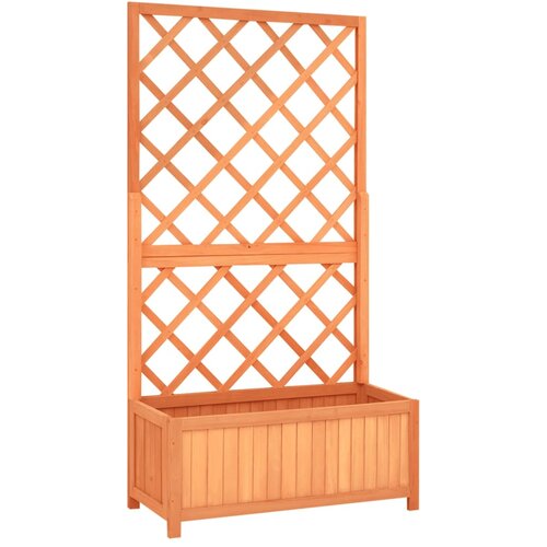 vidaXL Vrtno cvetlično korito z mrežo rjavo 70x30x135 cm les jelke Cene