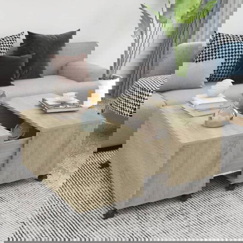 vidaXL stolić za kavu boja hrasta sonome 75 x 75 x 38 cm od iverice Cijene