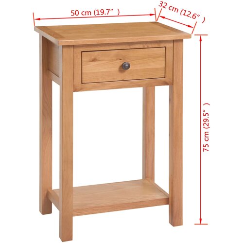 VidaXL Konzolni stol od masivne hrastovine 50 x 32 x 75 cm Slike