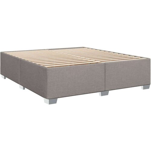 VidaXL Krevet s oprugama i madracem smeđesivi 180x200 cm tkanina Slike
