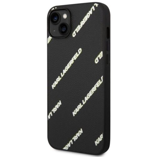  originalen karl lagerfeld ovitek KLHCP14LPGMLKFK za iphone 14 pro črna usnjena za&amp;scaron;čita z belim napisom Slike