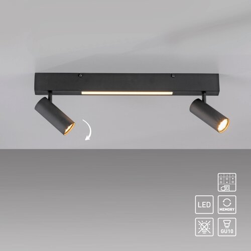 SCH&amp;Ouml;NER WOHNEN 11793-18 - LED spot svetlo DANTE 2xGU10/10W+LED/7,2W crna Slike