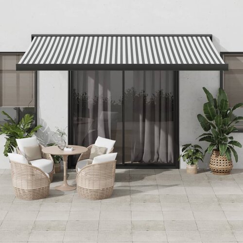 vidaXL Zložljiva tenda antracit in bela 4x3 m blago in aluminij Cene