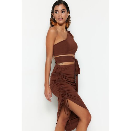 Trendyol Two-Piece Set - Brown - Fitted Cene