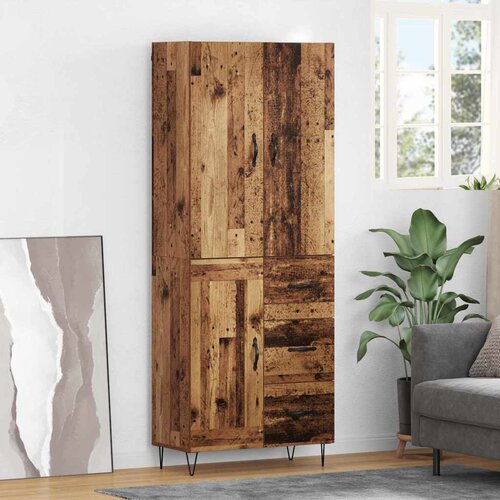 vidaXL Highboard s ladicama 2 pcs Staro drvo Inženjerska drva i staklo Cene