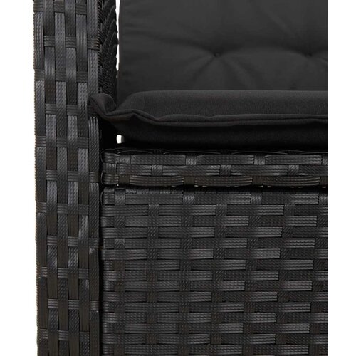  7-dijelni vrtni blagovaonski set s jastucima crni od poliratana Crna 190 cm table length Slike