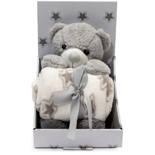 Bbo set plišana igračka + ćebence Bear Grey Cene